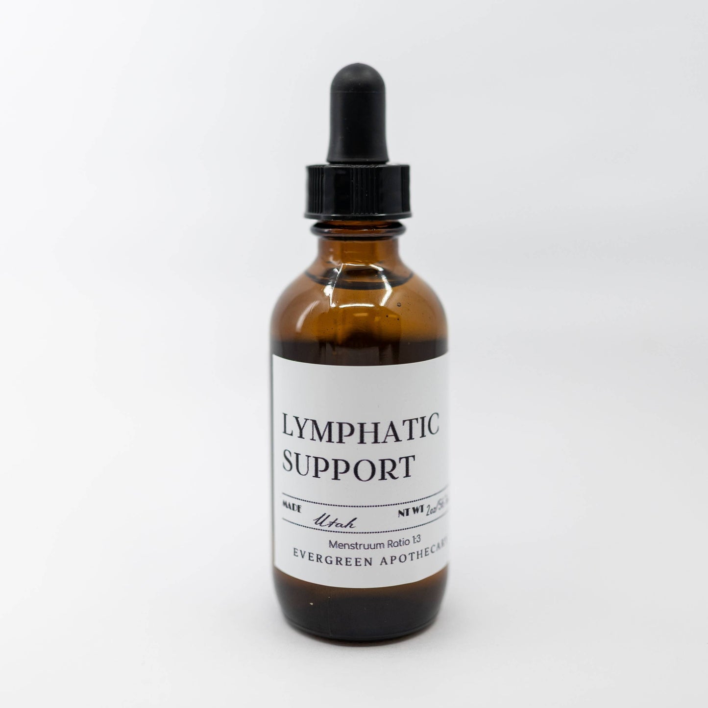 Bottle of 'Lymphatic Support' on a white background